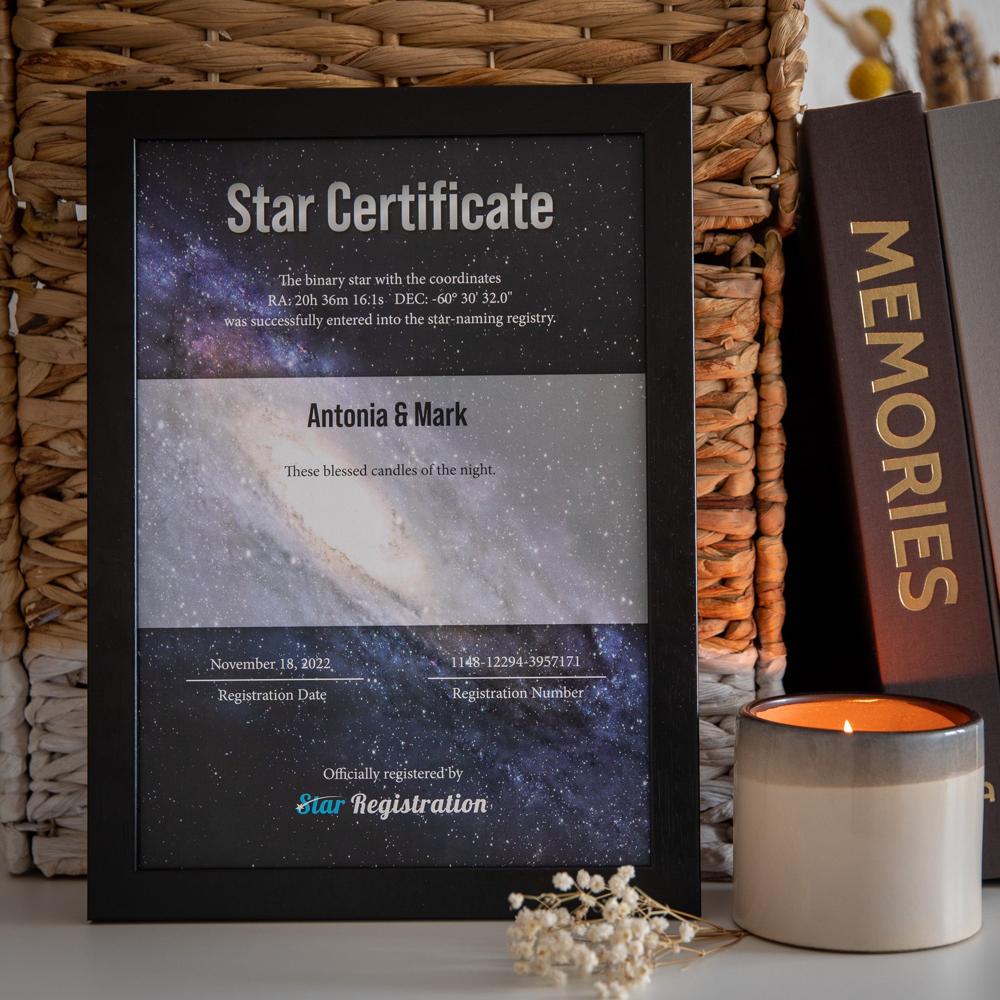 Framed Name A Star - romantic star registry gift - Rs.2199 Buy online gifts  for birthday, anniversary